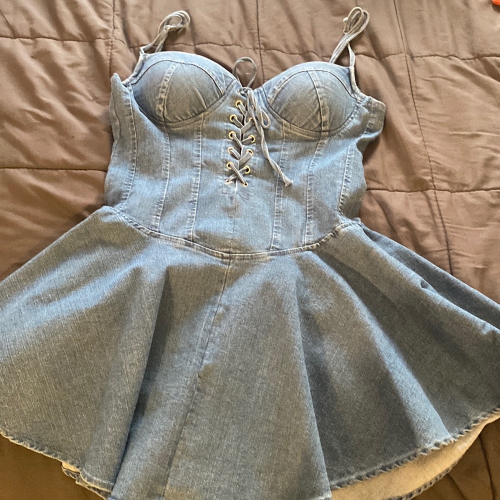 Denim corset top dress